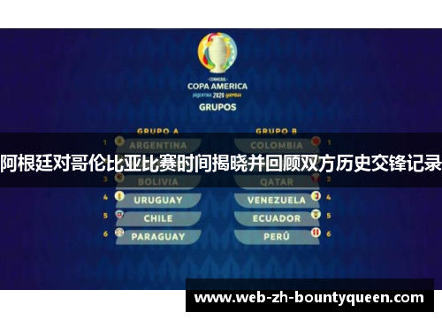 阿根廷对哥伦比亚比赛时间揭晓并回顾双方历史交锋记录